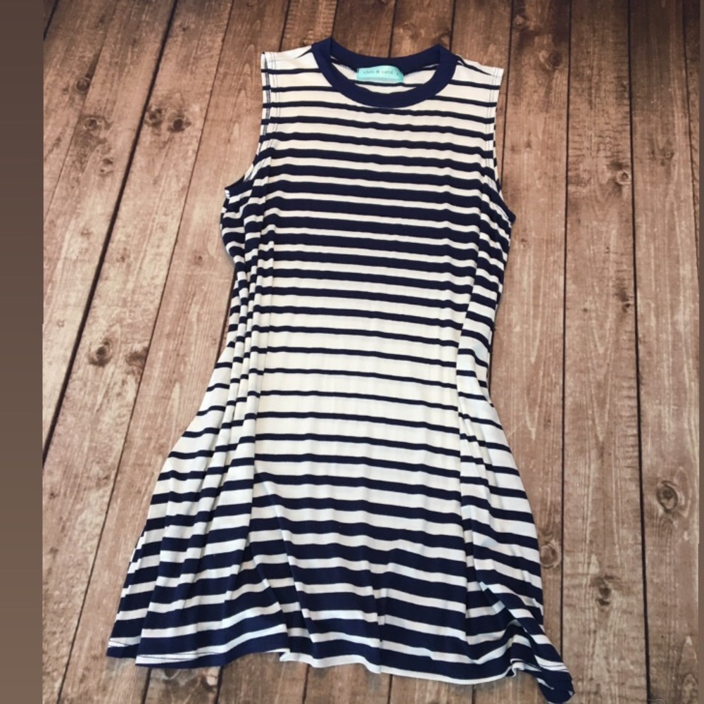 Navy and White strip long shirt!